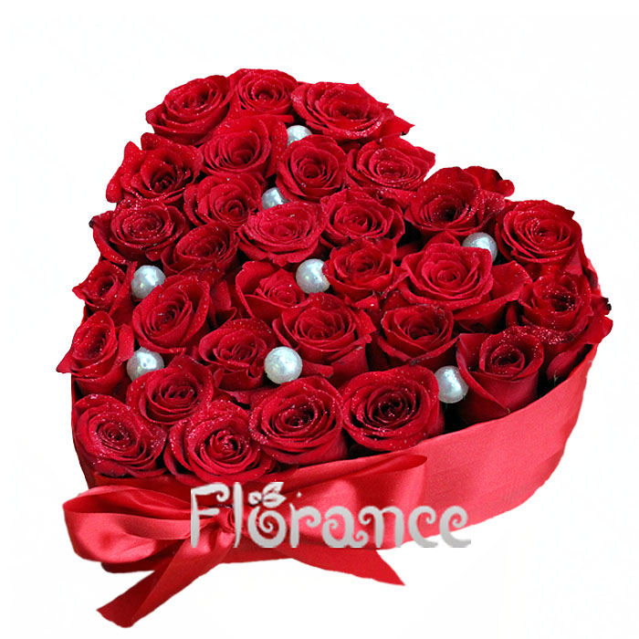 фото 3: Сердце из 33 красных роз
