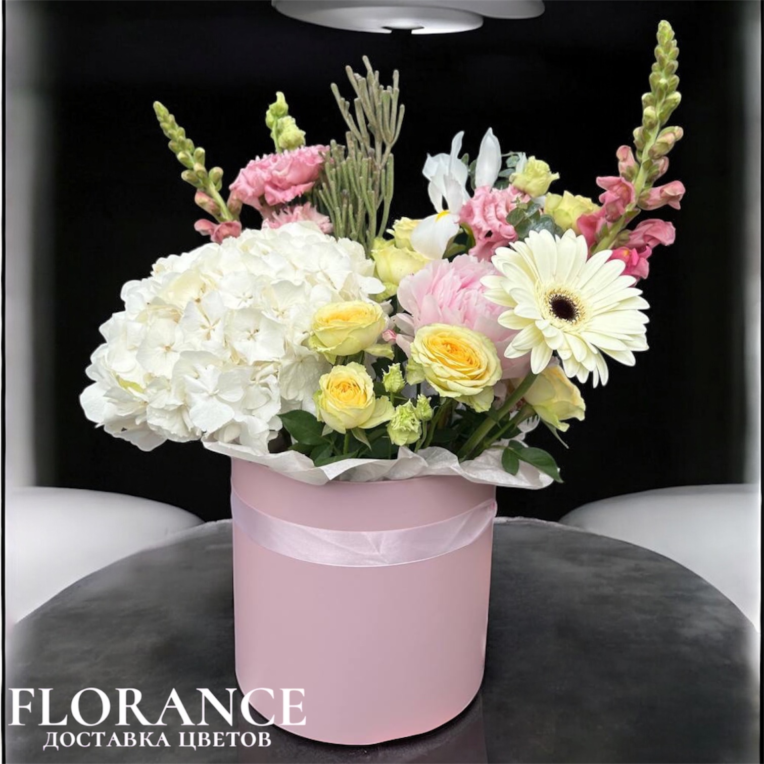 Шляпная коробочка с цветами миниатюра 1